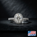 Arabella Halo Engagement Ring | Oval Lab-Grown Diamond, Platinum | EverLumina