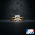 Aurelia Solitaire Engagement Ring | Radiant Moissanite, 18k Yellow Gold | EverLumina