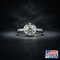 Eleanor Bezel Engagement Ring | Round Lab-Grown Diamond, Platinum | EverLumina