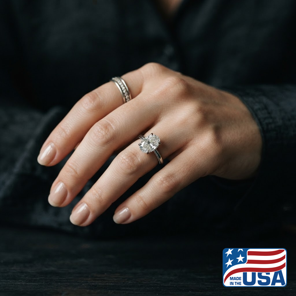 Elodie Hidden Halo Engagement Ring | Round Natural Diamond, Platinum | EverLumina