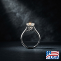 Florence Cathedral Engagement Ring | Radiant Moissanite, Platinum | EverLumina