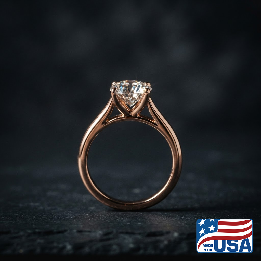 Hazel Cathedral Engagement Ring | Radiant Natural Diamond, 14k Rose Gold | EverLumina