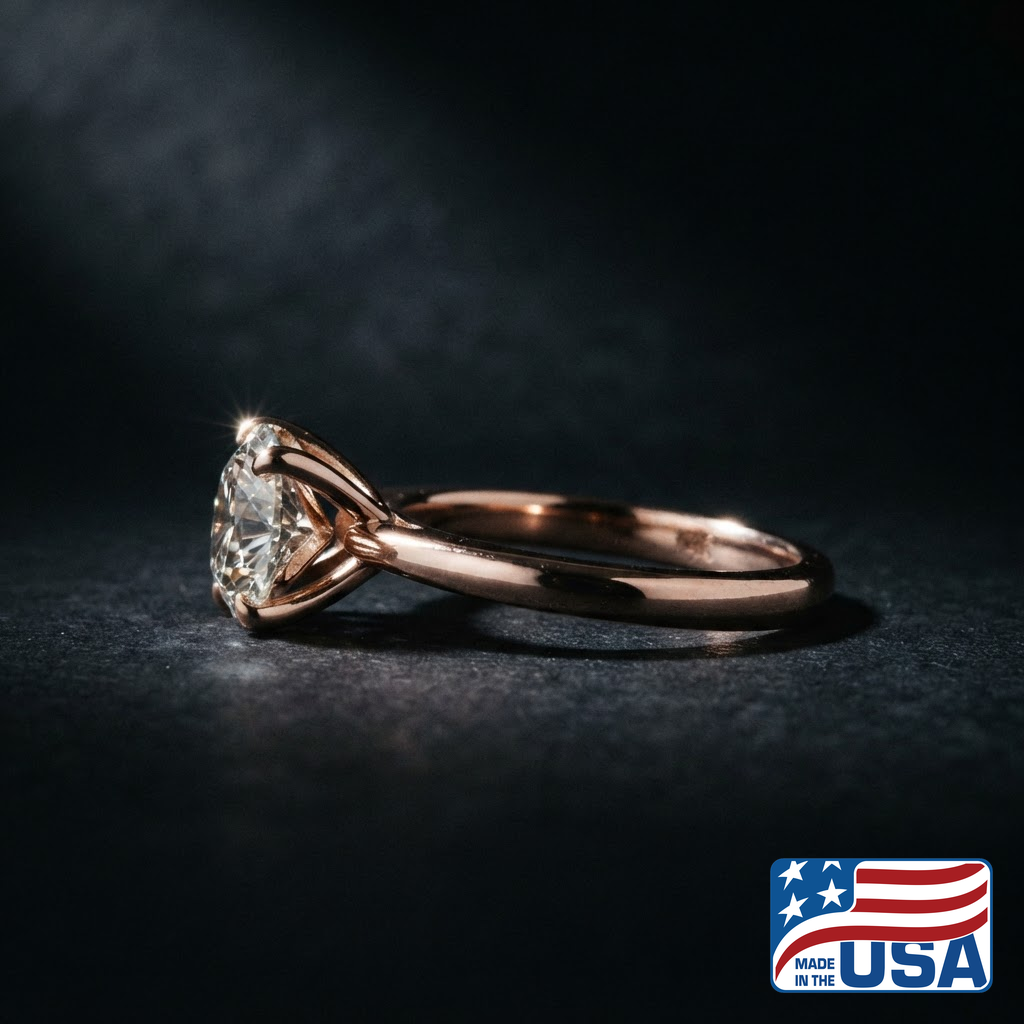 Hazel Cathedral Engagement Ring | Radiant Natural Diamond, 14k Rose Gold | EverLumina