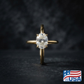 Iris Solitaire Engagement Ring | Oval Lab-Grown Diamond, 14k Yellow Gold | EverLumina