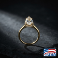 Isadora Hidden Halo Engagement Ring | Pear Moissanite, 14k Yellow Gold | EverLumina