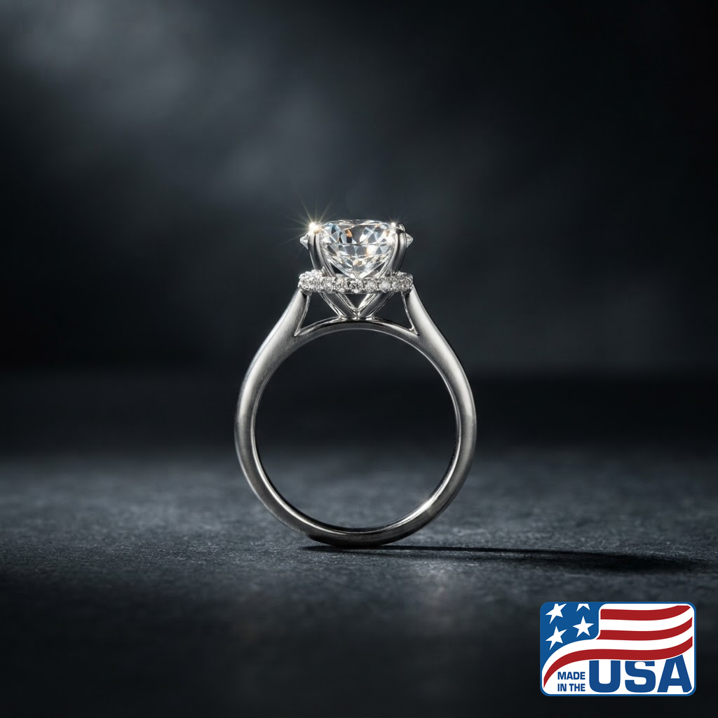 Maeve Hidden Halo Engagement Ring | Round Lab-Grown Diamond, Platinum | EverLumina