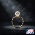 Mira Hidden Halo Engagement Ring | Cushion Natural Diamond, 18k White Gold | EverLumina