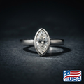 Nora Bezel Engagement Ring | Marquise Natural Diamond, 14k Yellow Gold | EverLumina