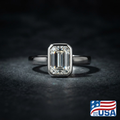 Ramona Bezel Engagement Ring | Emerald Lab-Grown Diamond, 14k White Gold | EverLumina