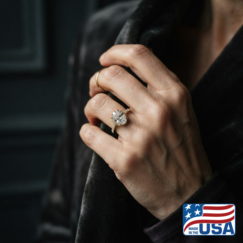 Rosalie Vintage Engagement Ring | Round Natural Diamond, Platinum | EverLumina