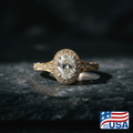 Rosalie Vintage Engagement Ring | Round Natural Diamond, Platinum | EverLumina