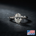 Valentina Pave Engagement Ring | Radiant Natural Diamond, 18k White Gold | EverLumina