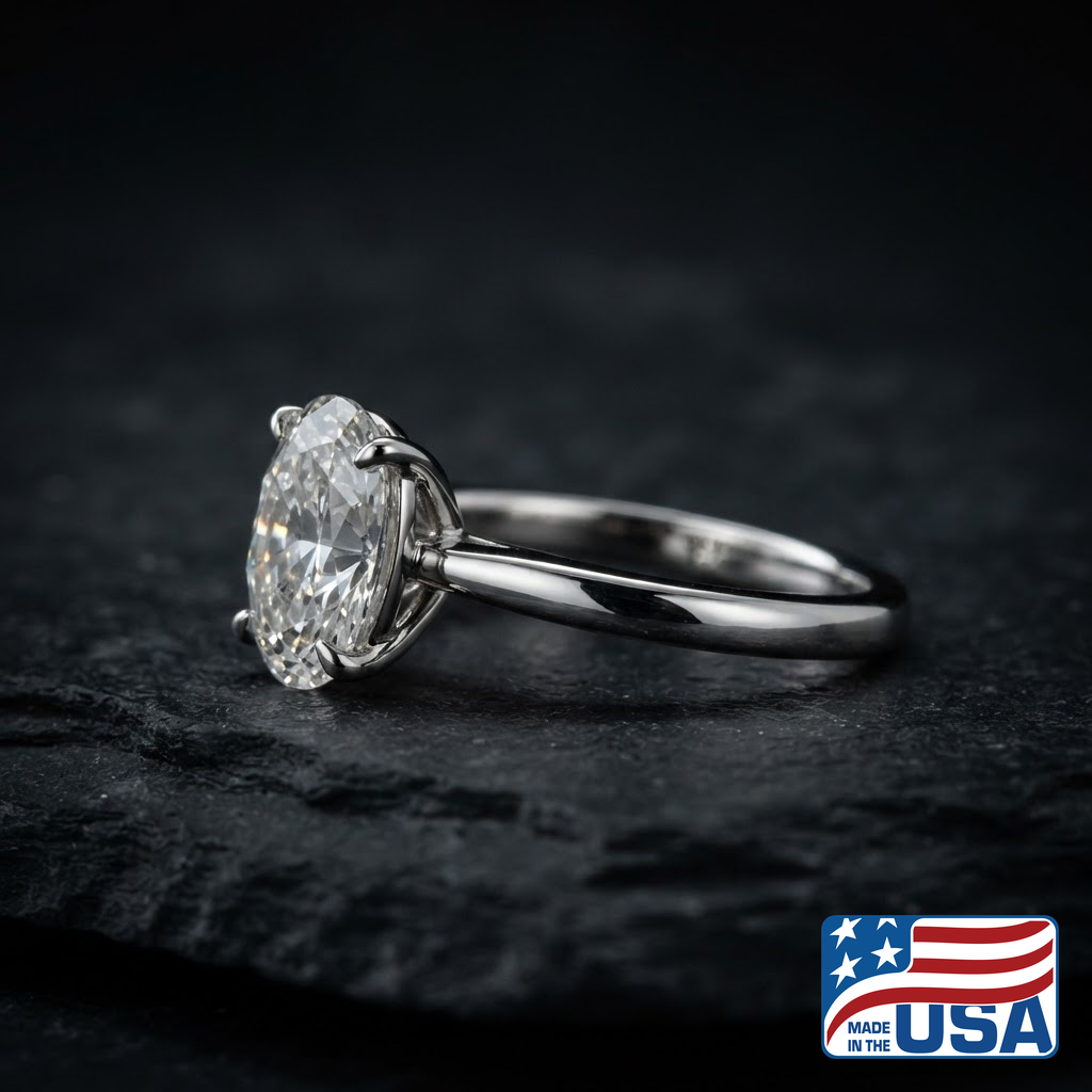 Valentina Pave Engagement Ring | Radiant Natural Diamond, 18k White Gold | EverLumina