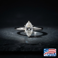Violet Solitaire Engagement Ring | Marquise Lab-Grown Diamond, 18k White Gold | EverLumina