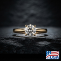 Willa Solitaire Engagement Ring | Round Natural Diamond, 18k Yellow Gold | EverLumina